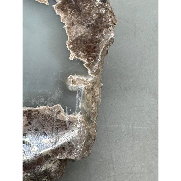 Natural Agate Geode Slice With Polished Center & Rough Edges 4x3x2" brown READ - Picture 3 of 11